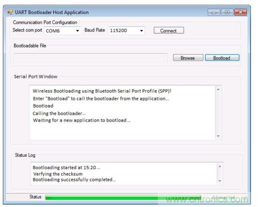 具有嵌入式終端仿真器窗口的定制引導(dǎo)加載器主機(jī)工具應(yīng)用實(shí)例。